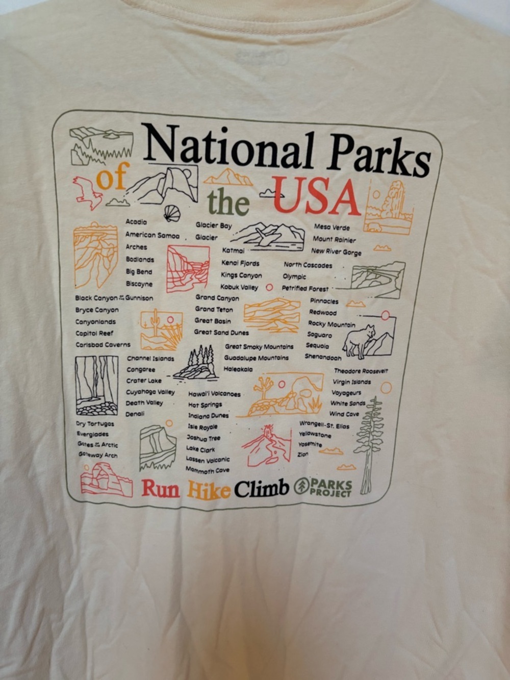 NWOT Parks Project UO Exclusive National Parks Checklist Graphic Tee Size XL - Picture 12 of 12